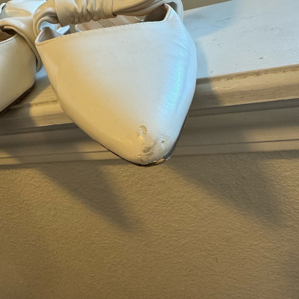 DREAM PAIRS White Faux Leather Bow Mules Slides Pointed Toe 8 - Picture 3 of 7
